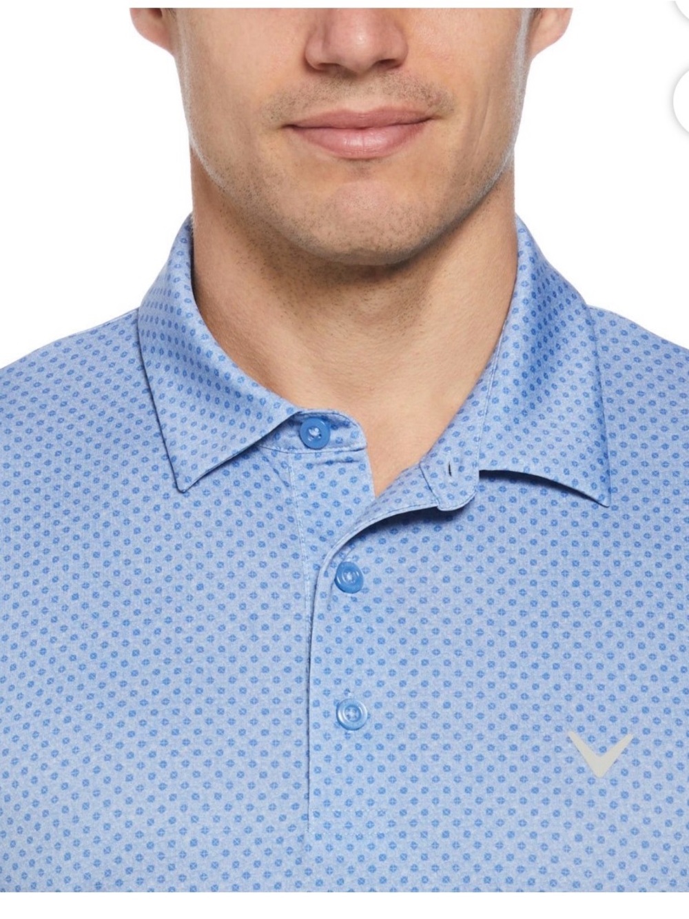 Callaway Light Blue Micro-Print Polo